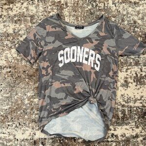 Camo Oklahoma Sooners V-Neck Top